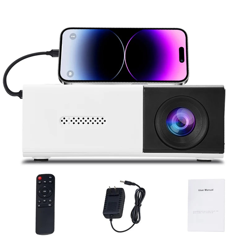 Mini portable projector, HD, wireless screen transmission, mobile home theater, multi-interface, different colors