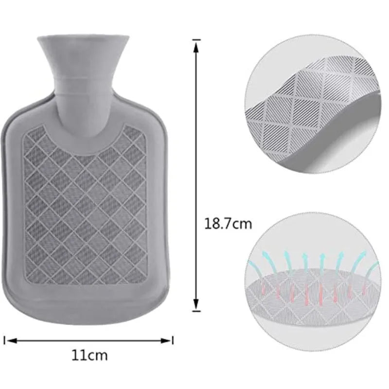 350ML Safe Hot Water Bottle Cat Soft Warm Winter Portable Reusable Protective with Plush Cover Washable Leak Proof Pain Relief