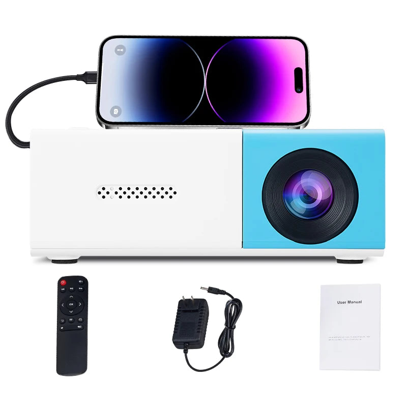 Mini portable projector, HD, wireless screen transmission, mobile home theater, multi-interface, different colors