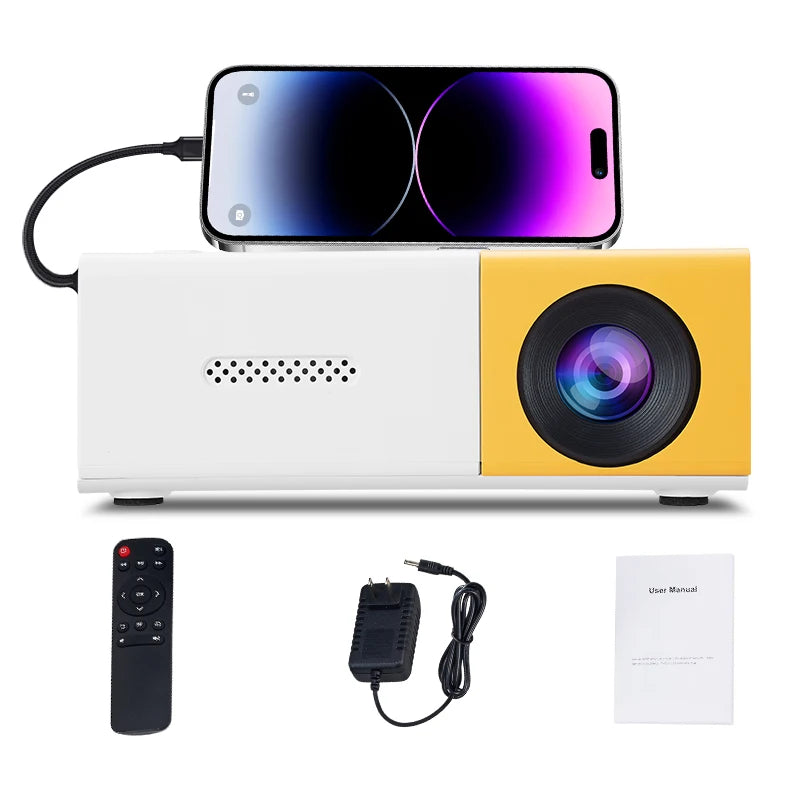 Mini portable projector, HD, wireless screen transmission, mobile home theater, multi-interface, different colors