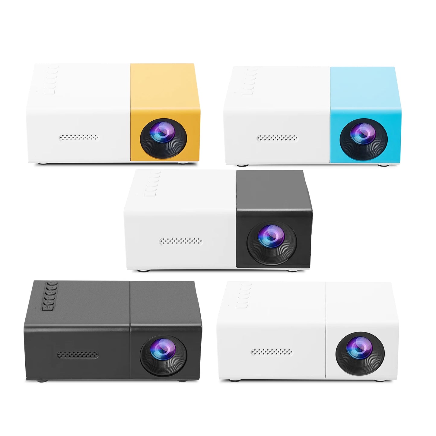 Mini portable projector, HD, wireless screen transmission, mobile home theater, multi-interface, different colors