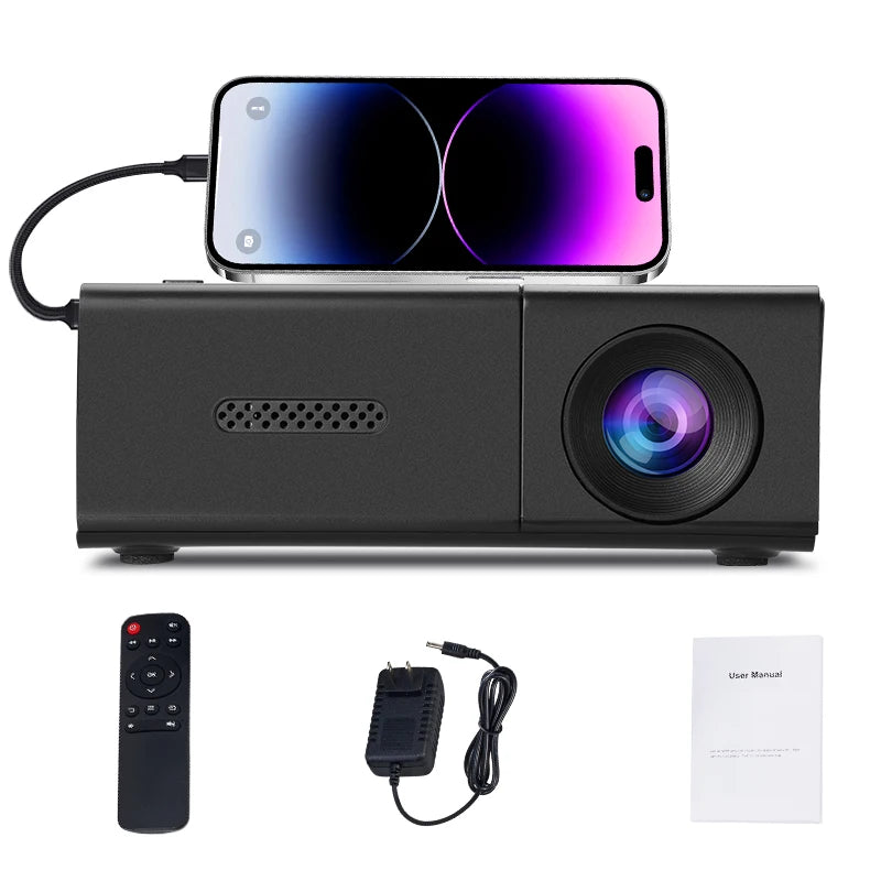 Mini portable projector, HD, wireless screen transmission, mobile home theater, multi-interface, different colors