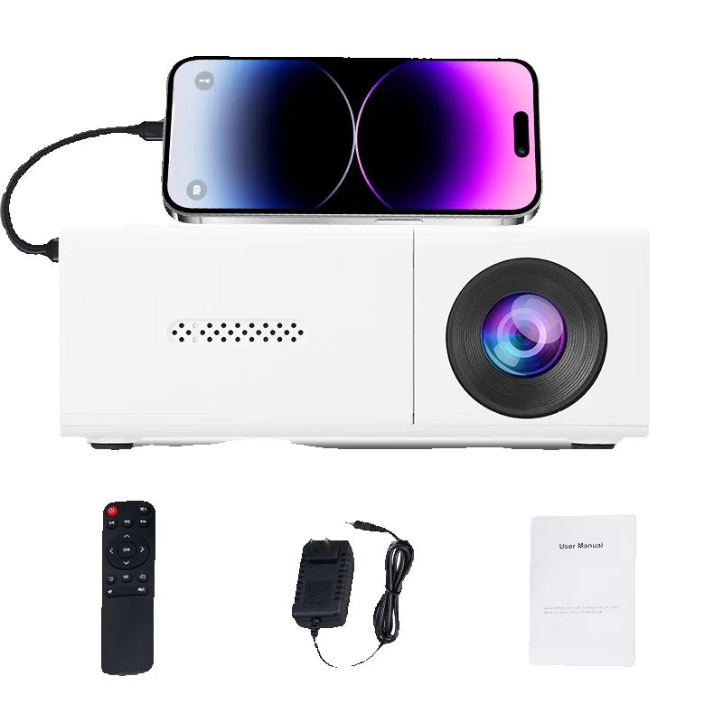 Mini portable projector, HD, wireless screen transmission, mobile home theater, multi-interface, different colors